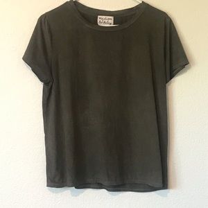 Olive green suede tshirt